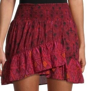 Free People Printed Mini Skirt
